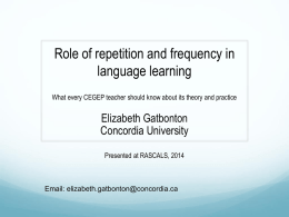 Role of utterance repetition in language learning