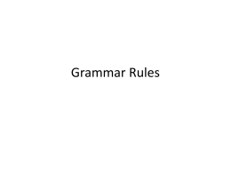 Grammar Rules - Holy Trinity School