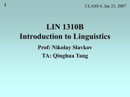 LIN 1101 - University of Ottawa