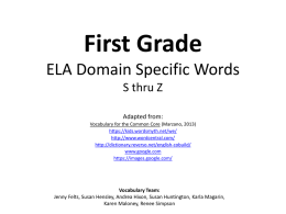 First Grade Domain Specific Words S thru Z