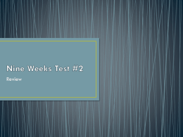 Nine Weeks Test #2 - Coshocton High School