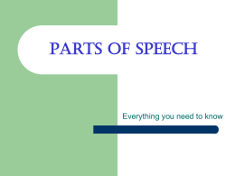 Parts of Speech - Olivet Nazarene University
