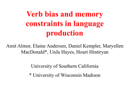 Verb bias and memory constraints in language production