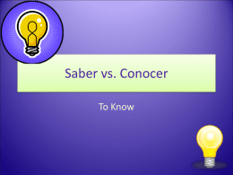 SABER vs CONOCER