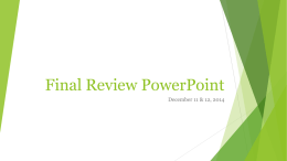 Final Review PowerPoint
