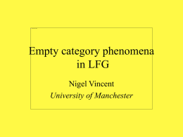 Empty category phenomena in LFG