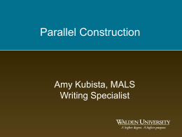 Parallel Construction - Writing Center Home Page