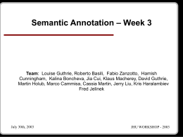 Semantic Annotation – Week 3