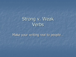 Strong v. Weak Verbs