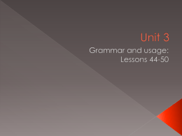 Unit 3 Lesson 3 (sec 4) - Ms. De masi Teaching website