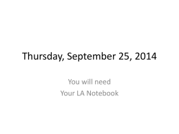 Thursday, September 25, 2014