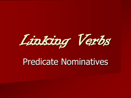Linking Verbs - Introducing Adam Morton