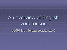 An overview of English verb tenses