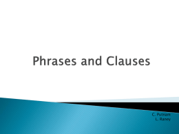 Phrases and Clauses - Ms. Valliant's Virtual Classroom