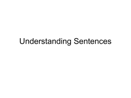 Understanding Sentences - Trinity College, Dublin