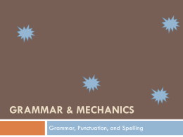 Grammar & Mechanics
