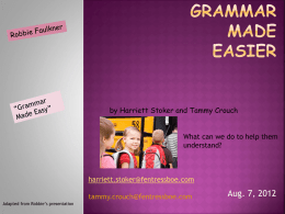Grammar Made Easier by Harriett Stoker and Tammy Crouch