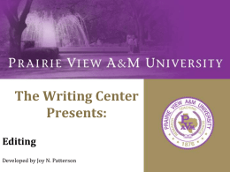 Editing - Prairie View A&M University