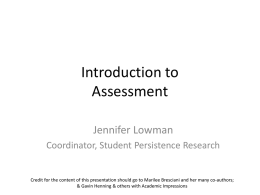 Introduction to Assessment - University of Nevada, Reno