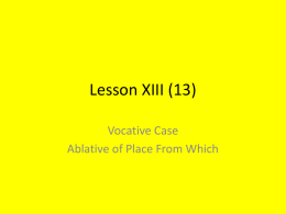 Lesson XIII - Mrs. Sellers' Class Website