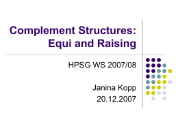 Complement Structures Equi and Raising