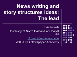News writing and story structures ideas: The lead