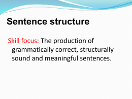 8. Sentence structure - NSW Public Schools Home Page