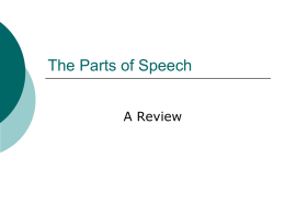 The Parts of Speech - Indian River State College