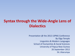 Syntax through the Wide-Angle Lens of Dialectics
