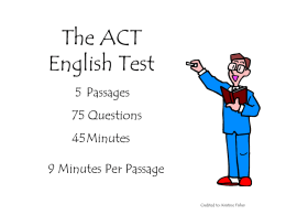 The ACT English Test - Cornerstone Christian Academy