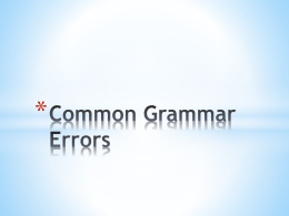 Common Grammar Errors