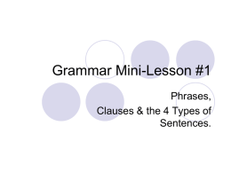 Grammar Mini-Lesson #1