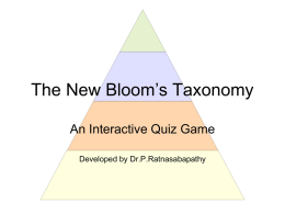 The New Bloom’s Taxonomy