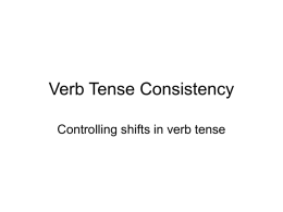 Verb Tense Consistency
