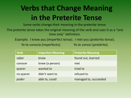 Verbs that Change Meaning in the Preterite Tense