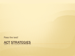 ACT Strategies