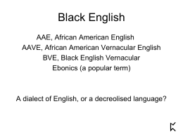 slide on Gullah and Black English