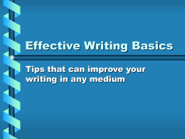 Six keys to effective writing