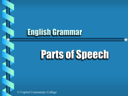 Parts of Speech - Capital Community College