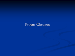 noun clauses