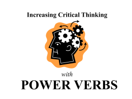 Power Verbs PowerPoint - Barren County Schools