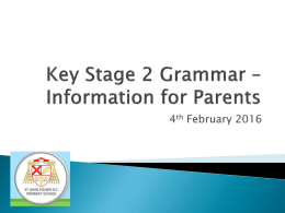 Key Stage 2 Grammar – Information for Parents (2)
