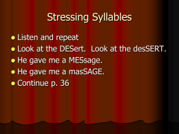 Stressing Syllables