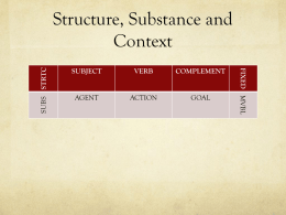 Structure, Substance and Context