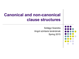 The structure of canonical clauses