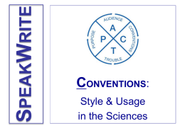 Science Style & Usage Conventions