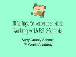 10 Things to Remember When Working with ESL Students