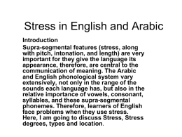 Stress in English and Arabic