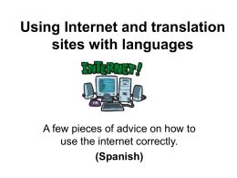 Using Internet and translation sites with languages