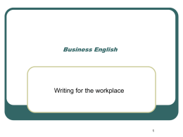 Business English - Writing for the Workplace2